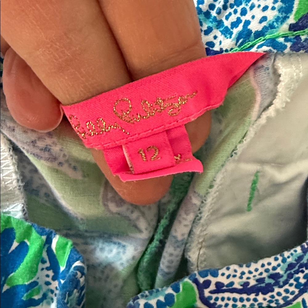 Lilly Pulitzer Green and Blue Patterned Shorts - Picture 3 of 4